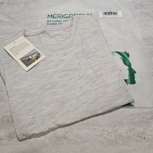 100% Austrailian Merino Wool Women's Light Gray Short Sleeve Tee Size X-Small